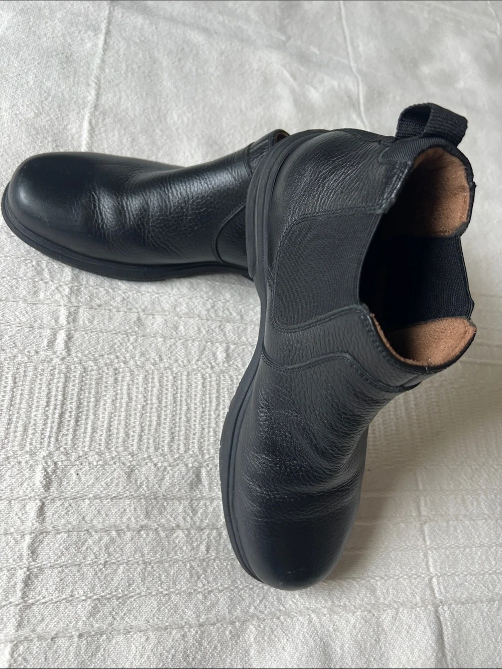 Florsheim Black Leather Chukka Boots, Steel Toe
